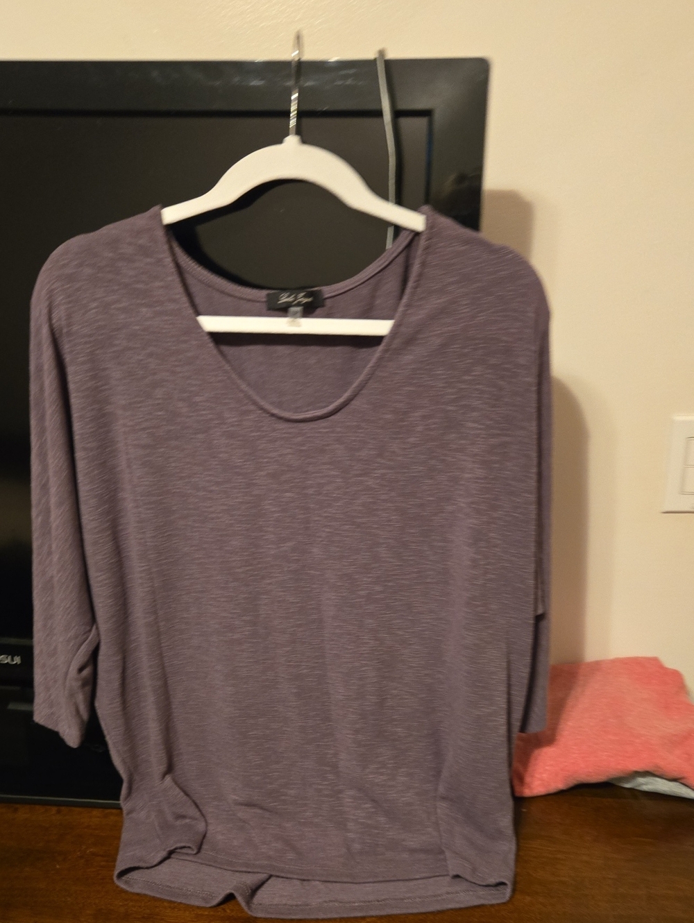 Laila Jayde Heathered Plum Scoop Neck Tunic
